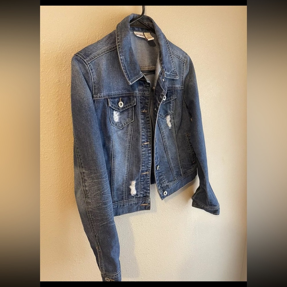 Mudd Blue Jean Jacket Juniors L - Picture 6 of 7